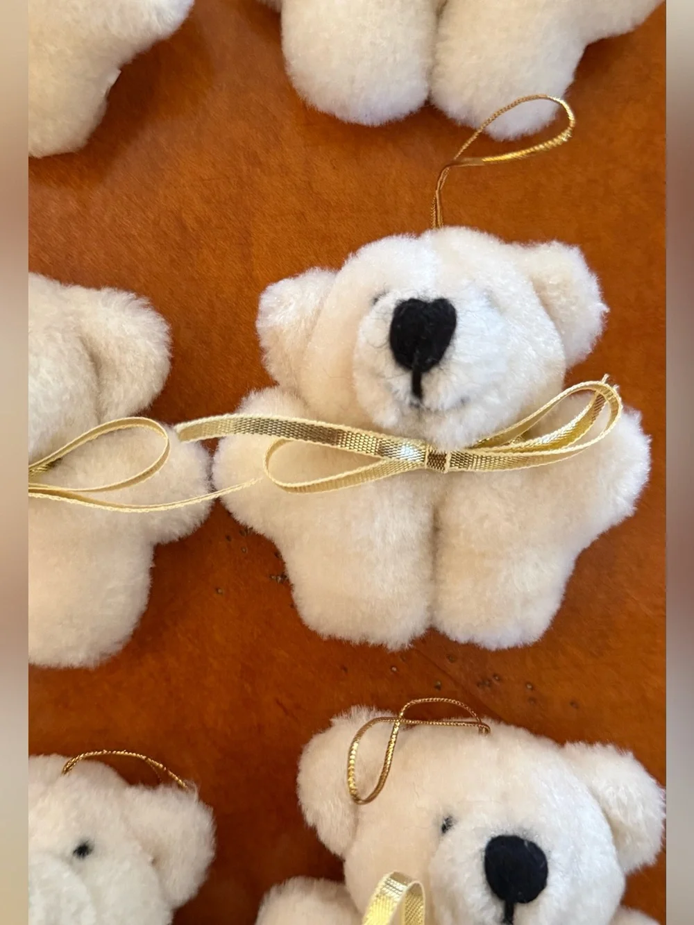 Vintage Miniature Plush Teddy Bear Ornaments - Set of 14